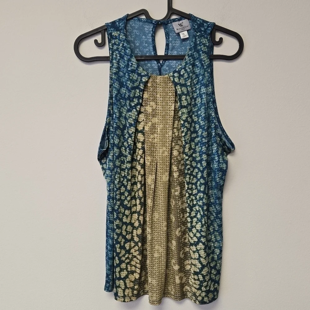 Worthington Petite Disco Snake Top Blue PL - Picture 7 of 7
